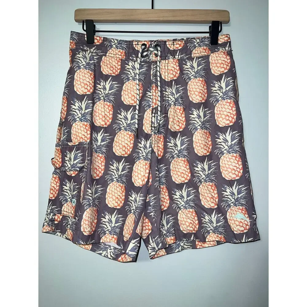 Tommy Bahama pineapple print swim trunks size small